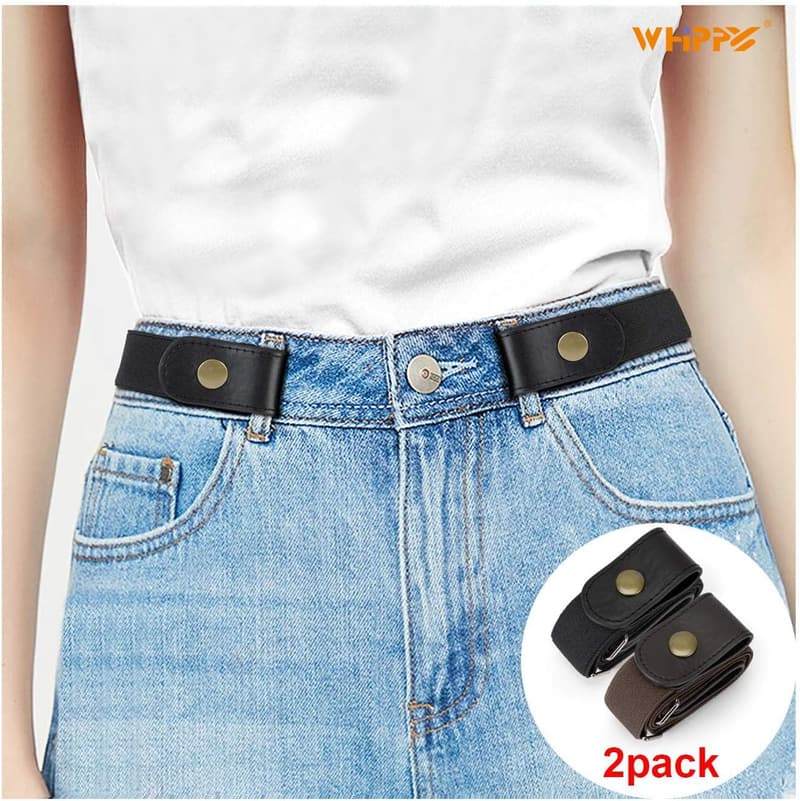 Buckle-Free Elastic Belt Set for Women and Men