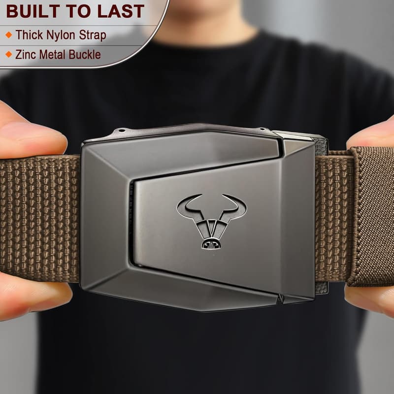 Men's Tactical Nylon Stretch Belt for Hiking and Outdoor Activities