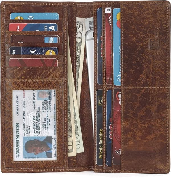 Men's Genuine Leather RFID Blocking Bifold Wallet