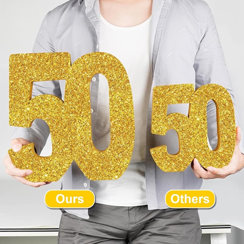50th Birthday Centerpiece Decorations for Men and Women
