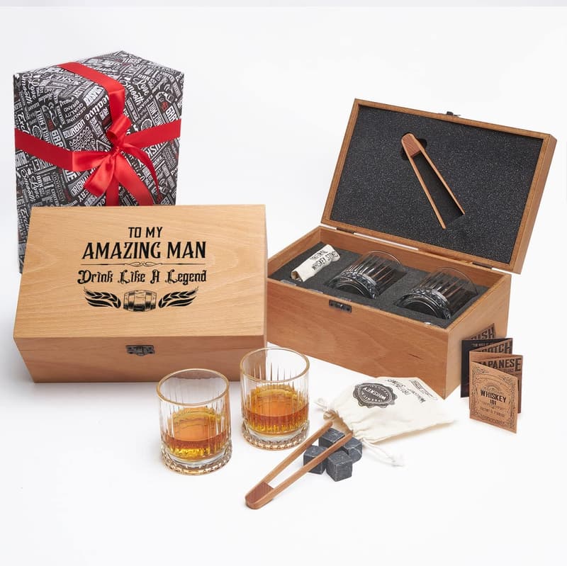 Premium Whiskey Gift Set for Men - Perfect Birthday & Anniversary