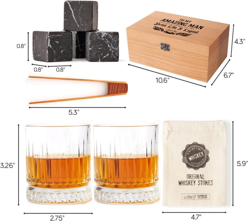 Premium Whiskey Gift Set for Men - Perfect Birthday & Anniversary