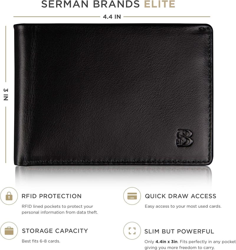 Slim RFID Blocking Bifold Wallet for Men - Minimalist Design