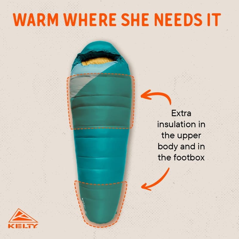 Kelty Cosmic 20 Down Mummy Sleeping Bag - 550 Fill Power, Eco-Friendly