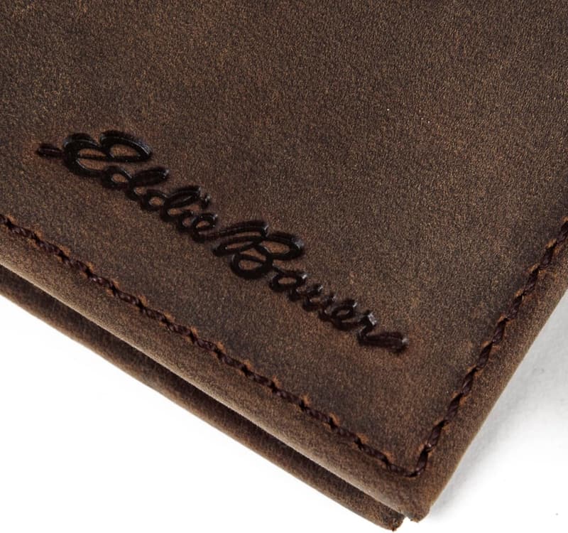 Eddie Bauer Men's Signature Leather Bifold Wallet