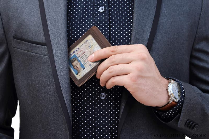 Genuine Leather RFID Slim Bifold Wallet with Money Clip for Men