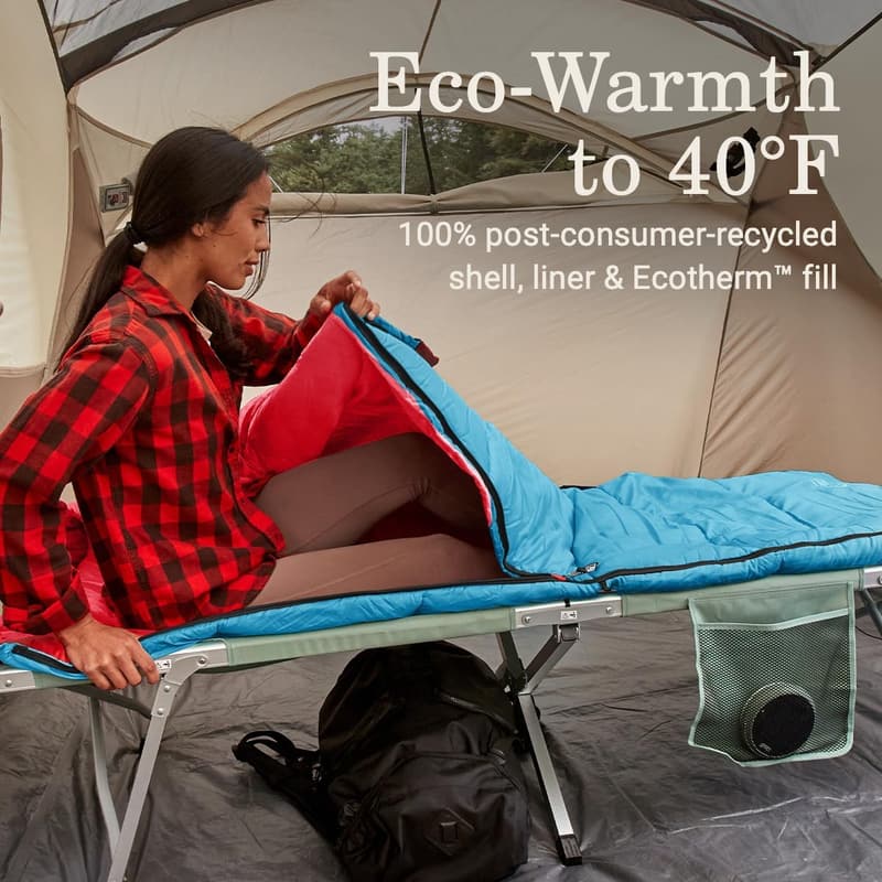 Cool-Weather Sleeping Bag for Adults, Made from 100% Recycled Material