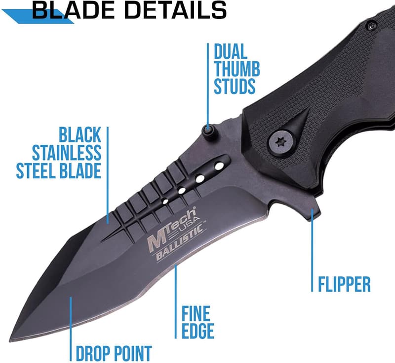 MTech USA MT-A845BK Black Blade Spring-Assisted Knife