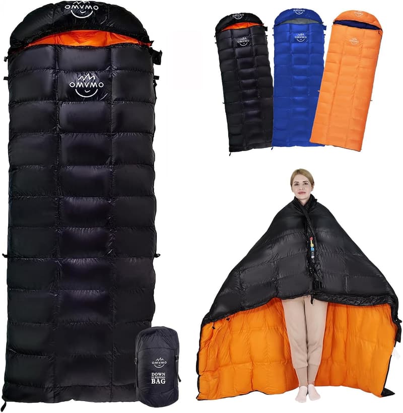 Ultralight Duck Down Sleeping Bag for Adults - 4 Season
