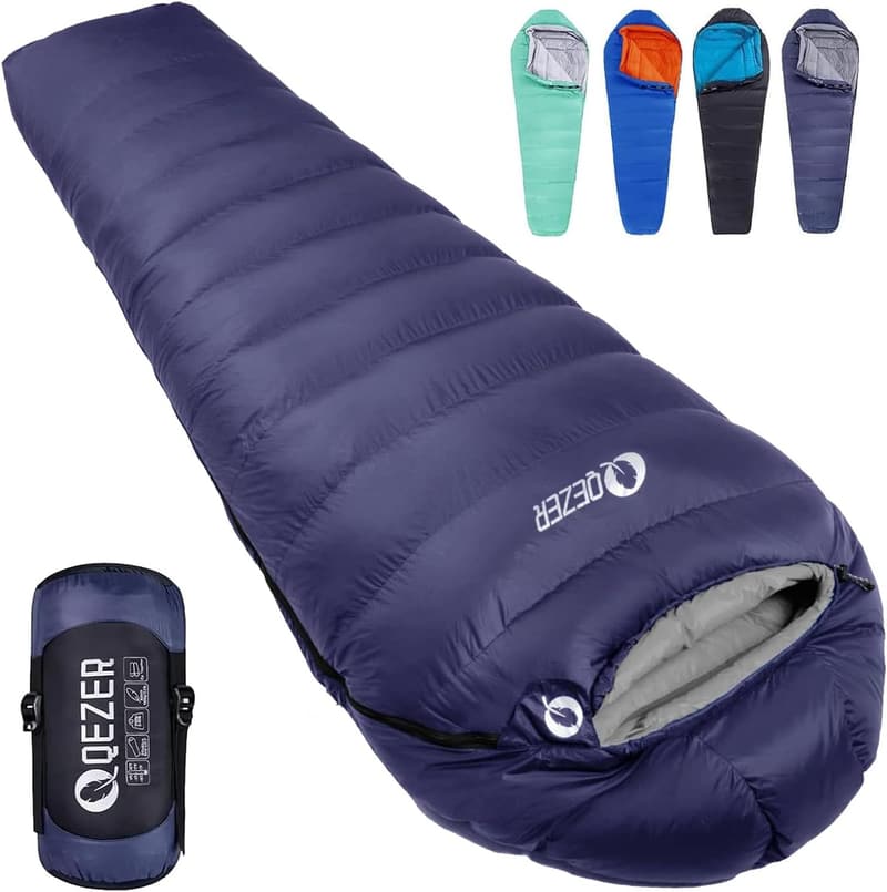 Cold Weather Backpacking Sleeping Bag for Adults with Compression Sack
