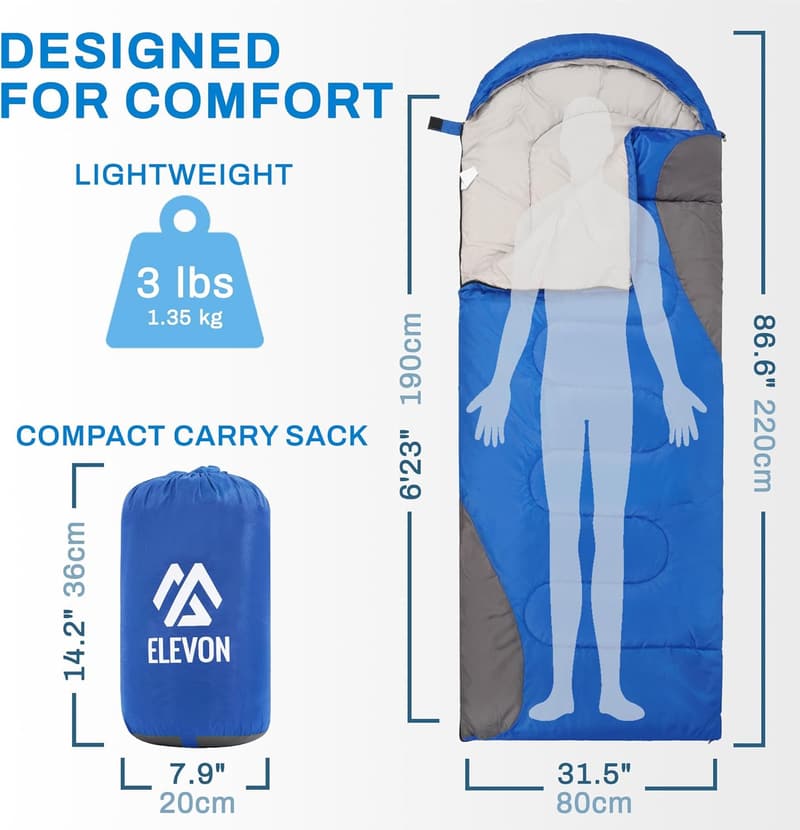 Portable Waterproof Sleeping Bag for 3-4 Seasons Camping