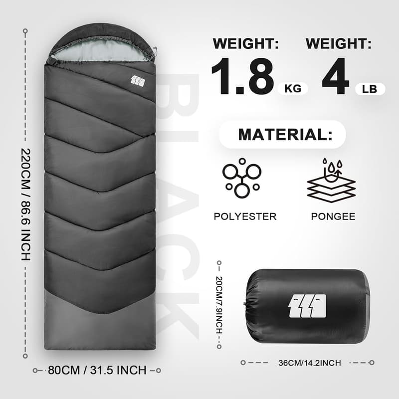 Portable Waterproof Sleeping Bag for Adults - Lightweight & Warm
