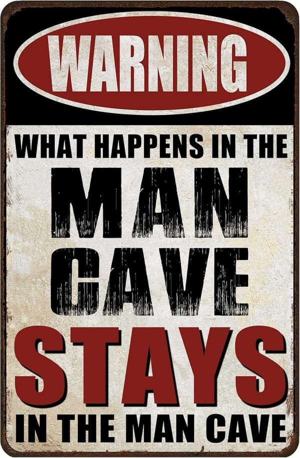 Funny Metal Garage Sign for Man Cave Decor, 12