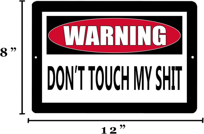 Funny Metal Warning Sign for Man Cave or Bar Decor
