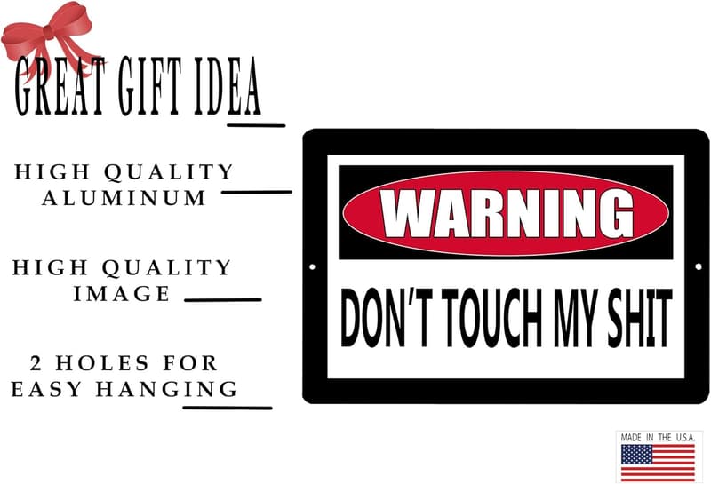 Funny Metal Warning Sign for Man Cave or Bar Decor