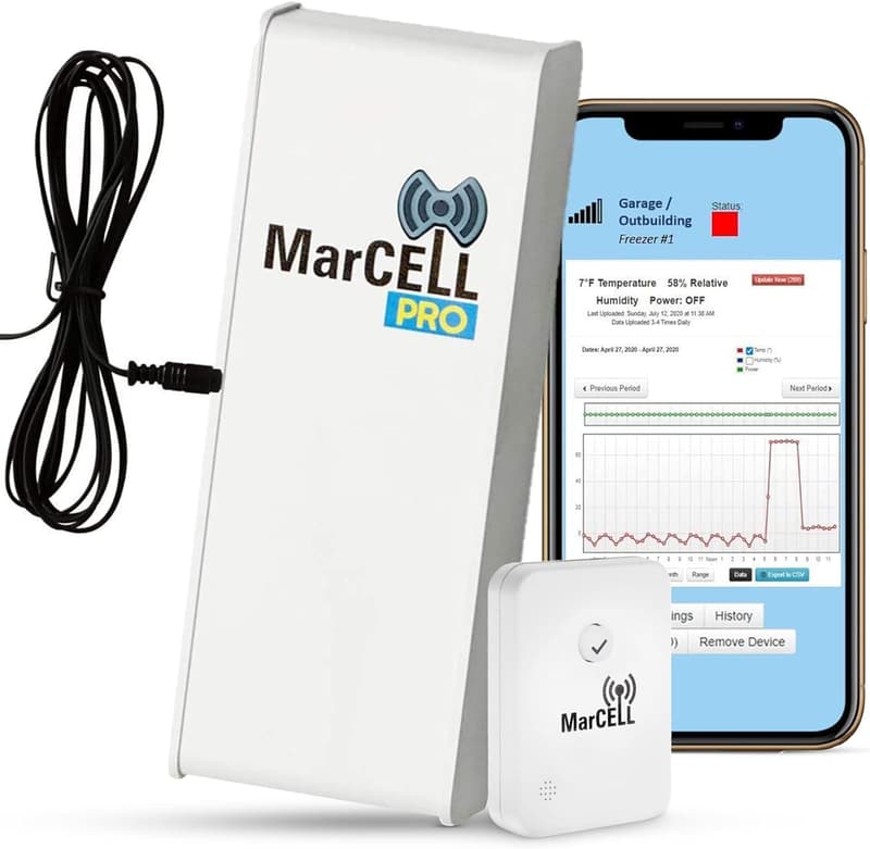 MarCELL PRO - Professional Temperature & Humidity Monitor - No WiFi Required - Instant Alerts