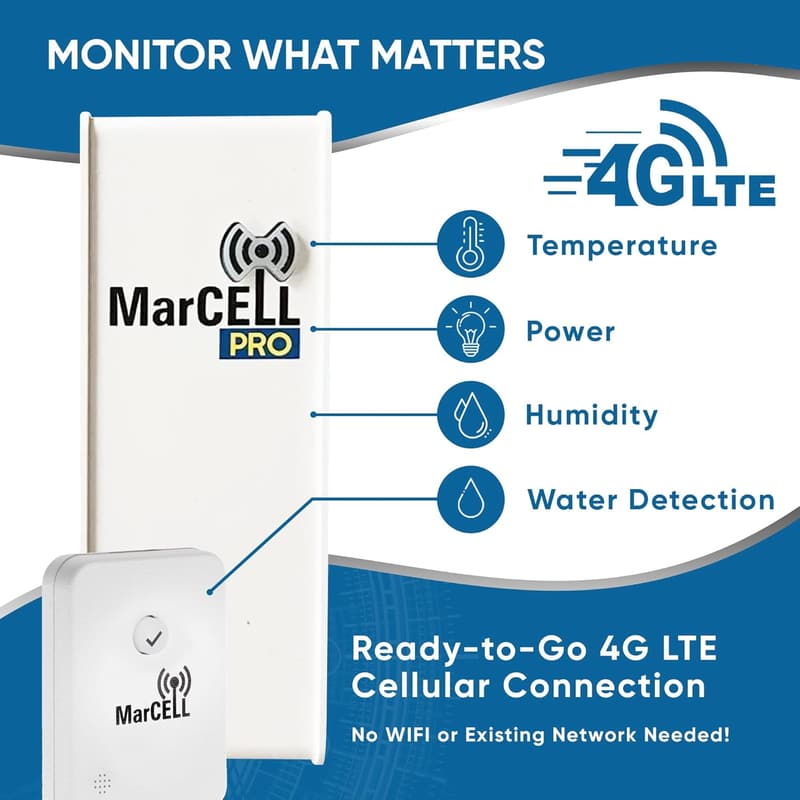 MarCELL PRO - Professional Temperature & Humidity Monitor - No WiFi Required - Instant Alerts
