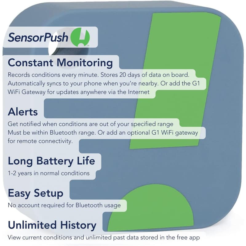 Bluetooth Temperature & Humidity Sensor Monitor - Indoor/Outdoor