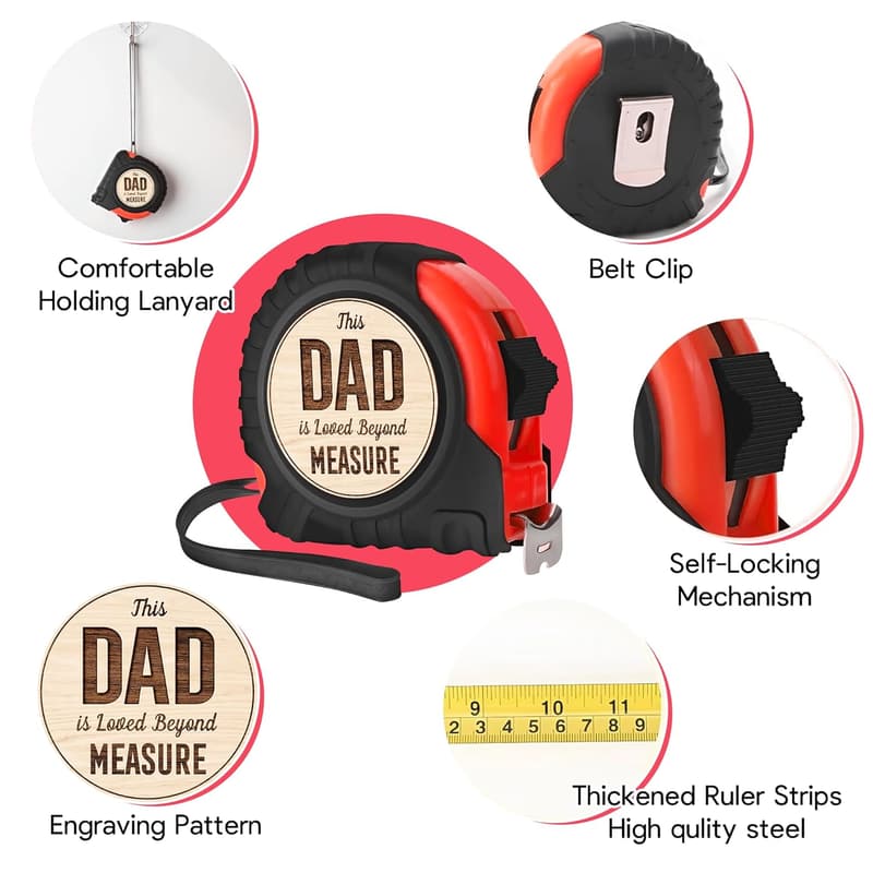 Father's Day Tape Measure Gift for Dads - Woodworking Tool