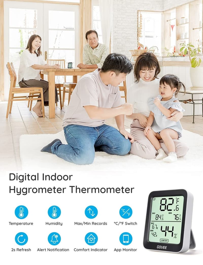 Bluetooth Indoor Hygrometer Thermometer with App Control