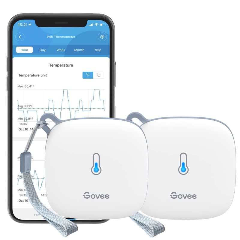 Govee WiFi Temperature Sensor - Smart Thermometer Hygrometer, 2-Pack