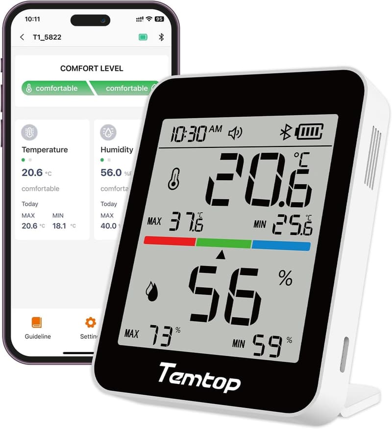 Bluetooth Humidity Meter T1 - Indoor Thermometer & Hygrometer