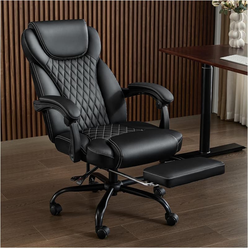 Big & Tall Ergonomic Office Chair with Foot Rest & Lumbar Support