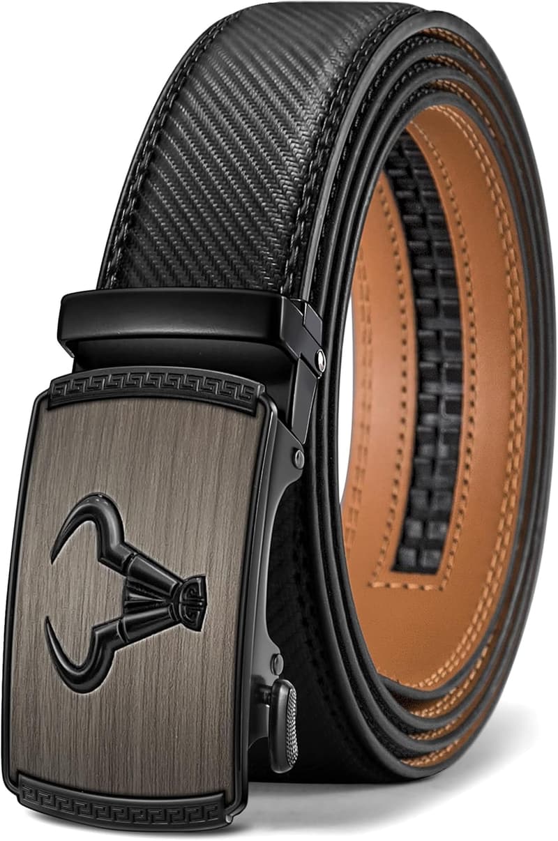 Men's Ratchet Leather Belt for Dress & Casual Wear