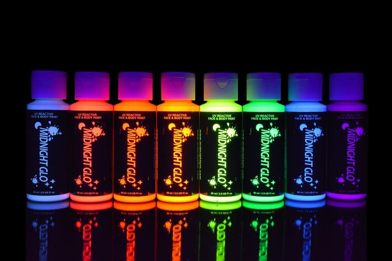 UV Neon Face & Body Paint Set - Blacklight Reactive, Washable, Safe (8 x 2 oz)