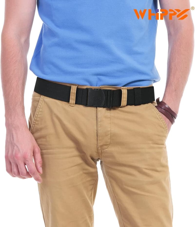 Unisex Adjustable Elastic Adventure Web Belt with Non-Metal Buckle