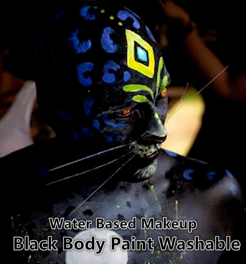 Water-Based Black Face Paint for Halloween and Cosplay