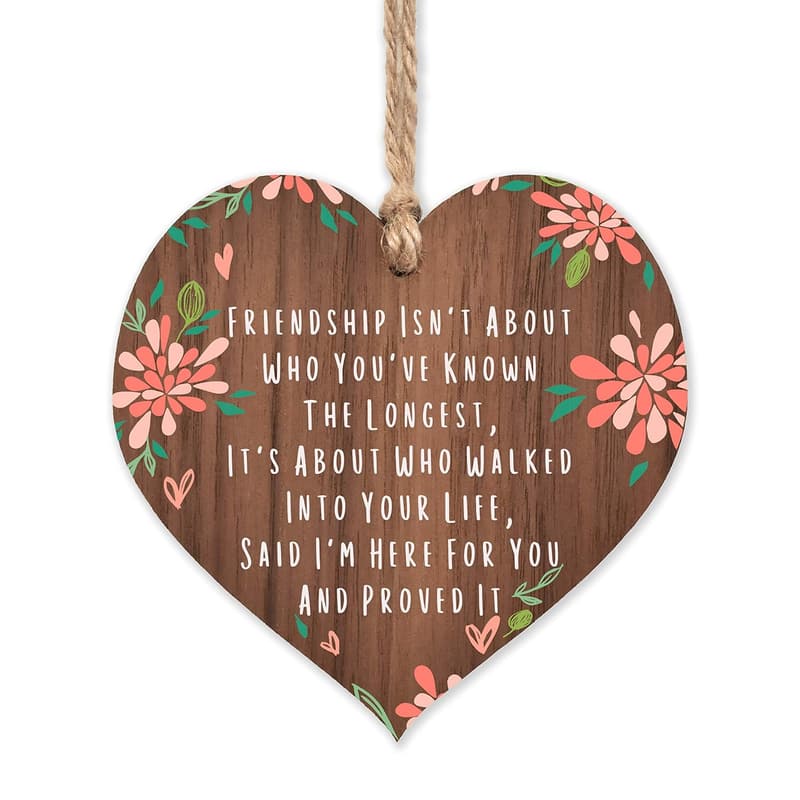 Sentimental Wooden Heart for Best Friends Gift