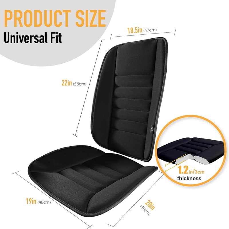 Car Seat Cushion with Lumbar Support - Memory Foam Comfort for Drivers