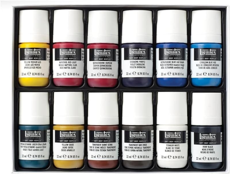 Liquitex Soft Body Acrylic Paint Essentials Set, 12 x 22ml