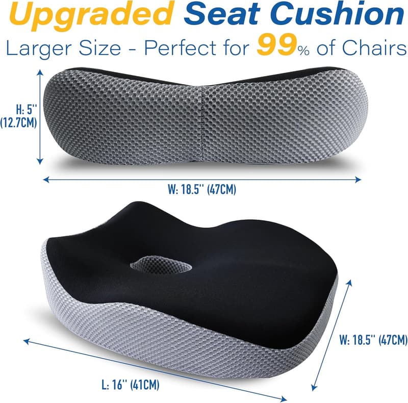 Ergonomic Memory Foam Car Seat Cushion for Pain Relief