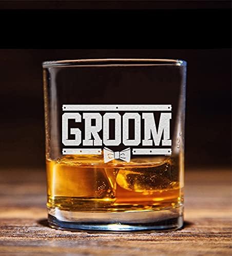 Groom Bow Tie Whiskey Glass – Wedding Gift for Him