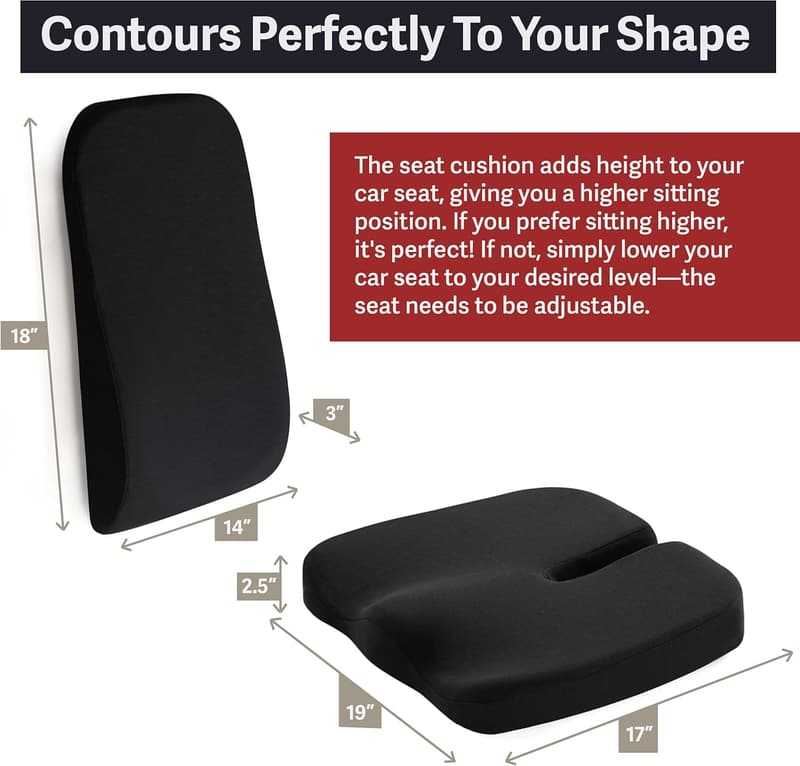 Jet Black Car Seat Cushion Set for Ultimate Driving Comfort