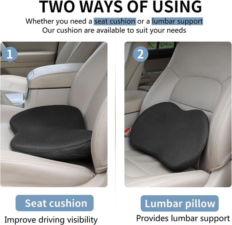 Memory Foam Car Seat Cushion for Back Pain Relief
