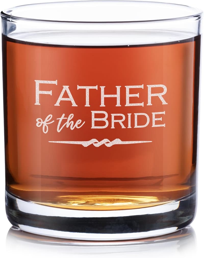 Father of the Bride Whiskey Glass - Engraved Gift for Dad