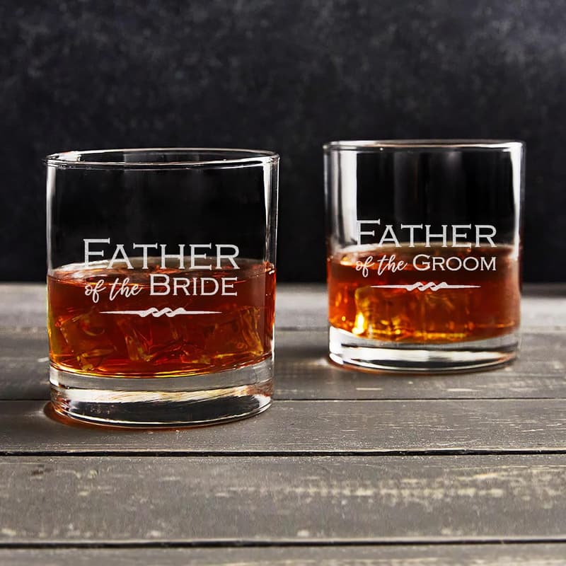 Father of the Bride Whiskey Glass - Engraved Gift for Dad