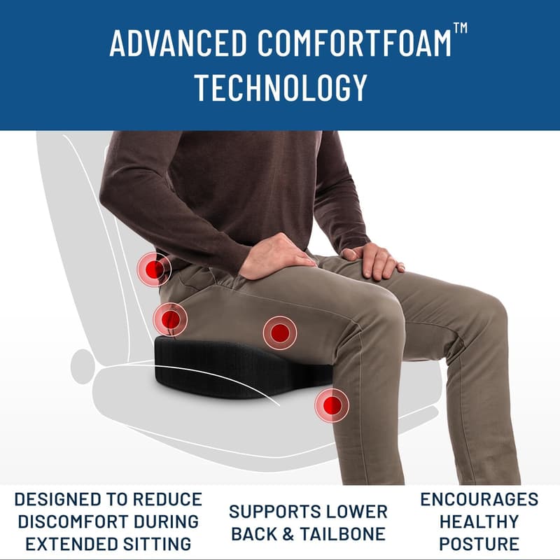 Memory Foam Car Seat Cushion for Tailbone Pain Relief