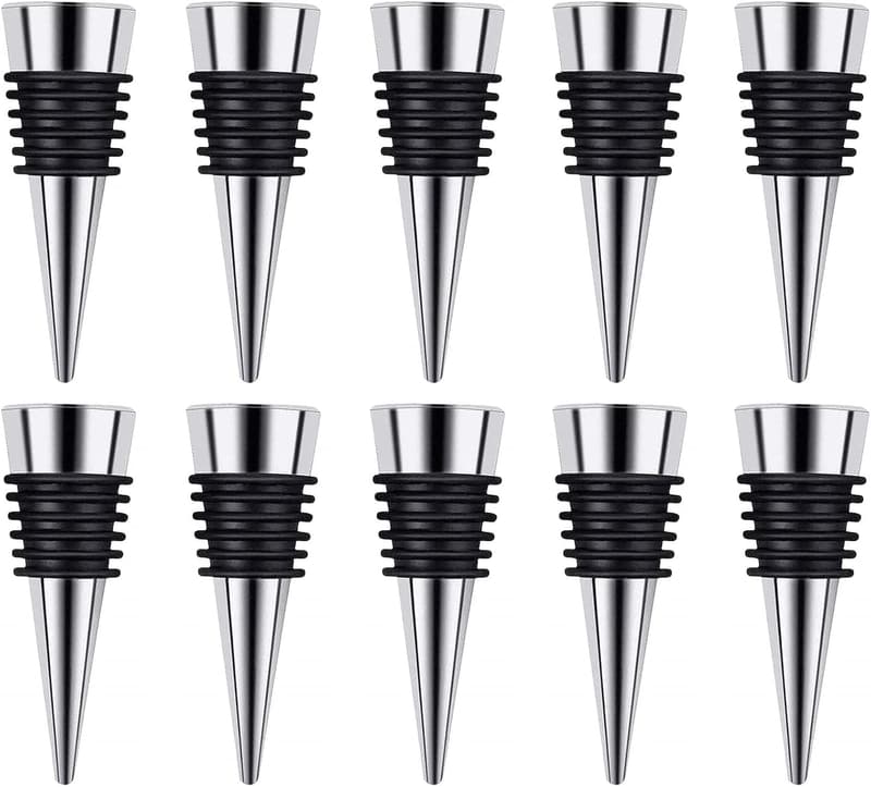 Reusable Wine Stoppers - Decorative 10-Pack for Parties & Gifts