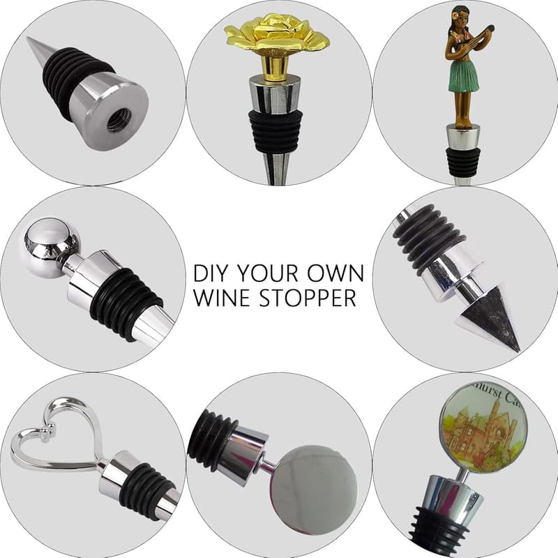 Reusable Wine Stoppers - Decorative 10-Pack for Parties & Gifts
