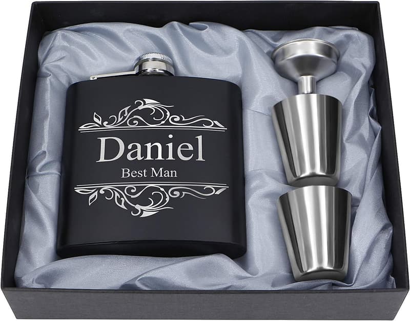 Custom Stainless Steel Hip Flask - Personalized Gifts for Men