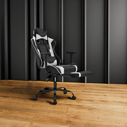 Ergonomic PU Leather Office Chair with Lumbar Support & Footrest
