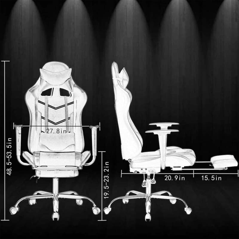 Ergonomic PU Leather Office Chair with Lumbar Support & Footrest