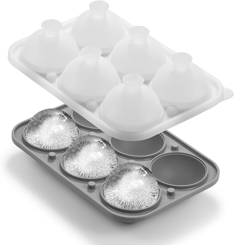Large Silicone Ice Ball Maker with Funnel for Cocktails