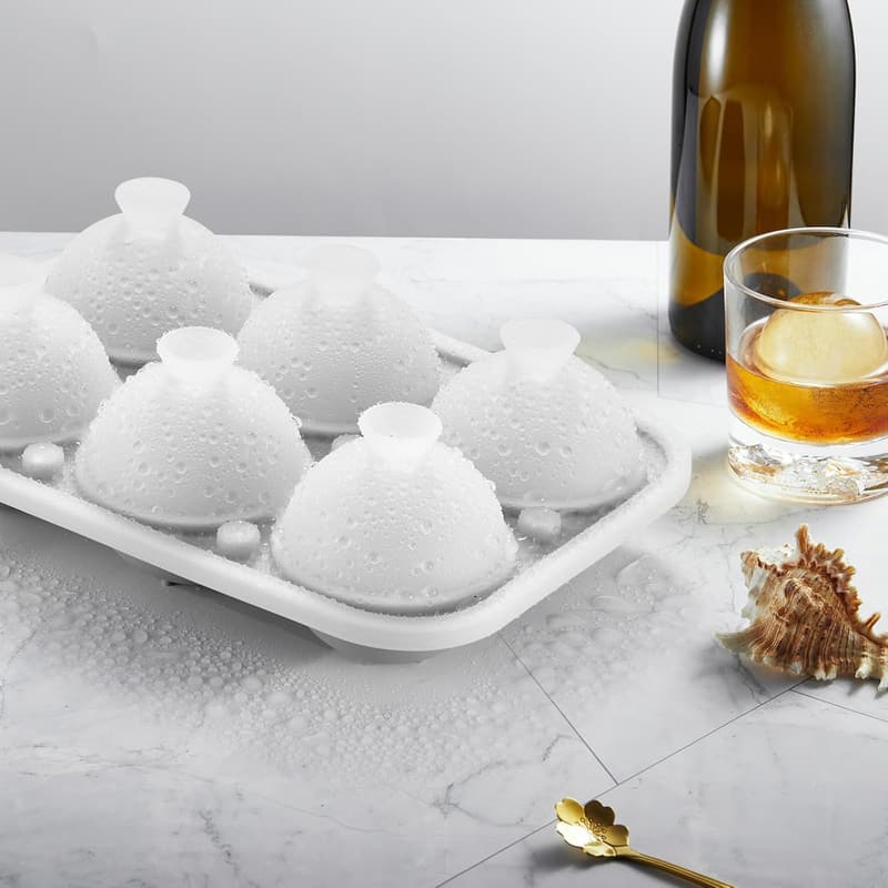 Large Silicone Ice Ball Maker with Funnel for Cocktails