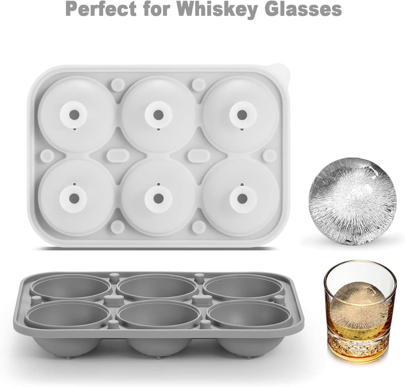 Large Silicone Ice Ball Maker with Funnel for Cocktails
