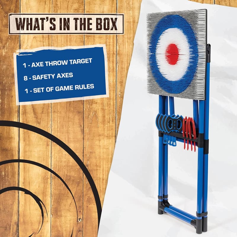 Axe Throwing Game Set - Deluxe Steel Frame for Indoor/Outdoor Use